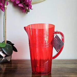 Crofton Red Plastic Pitcher 54 oz (1.6L) Colorful Drink Pitcher Dishwasher Safe